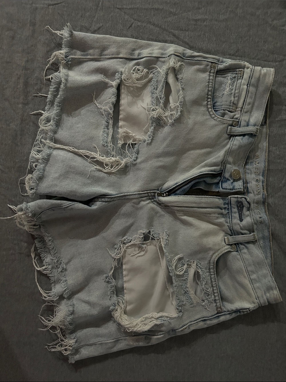 American Eagle Outfitters Light Wash Distressed Denim Cutoff Shorts